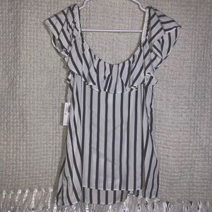 Old Navy white/gray stripped blouse SZ: XS